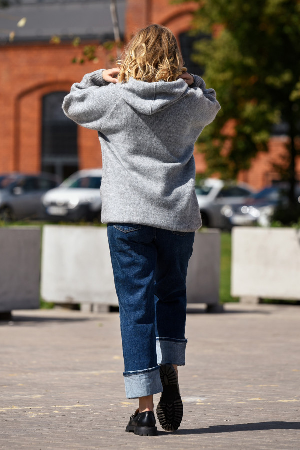 Sweter oversize ze sznurowaniem Vera Ciemny Szary 2