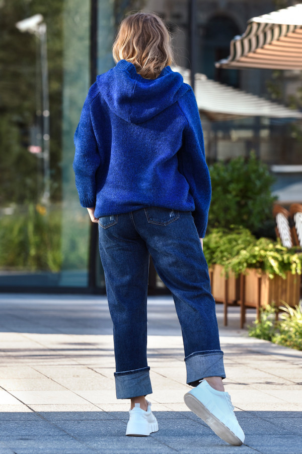 Sweter oversize ze sznurowaniem Vera Atrament 2