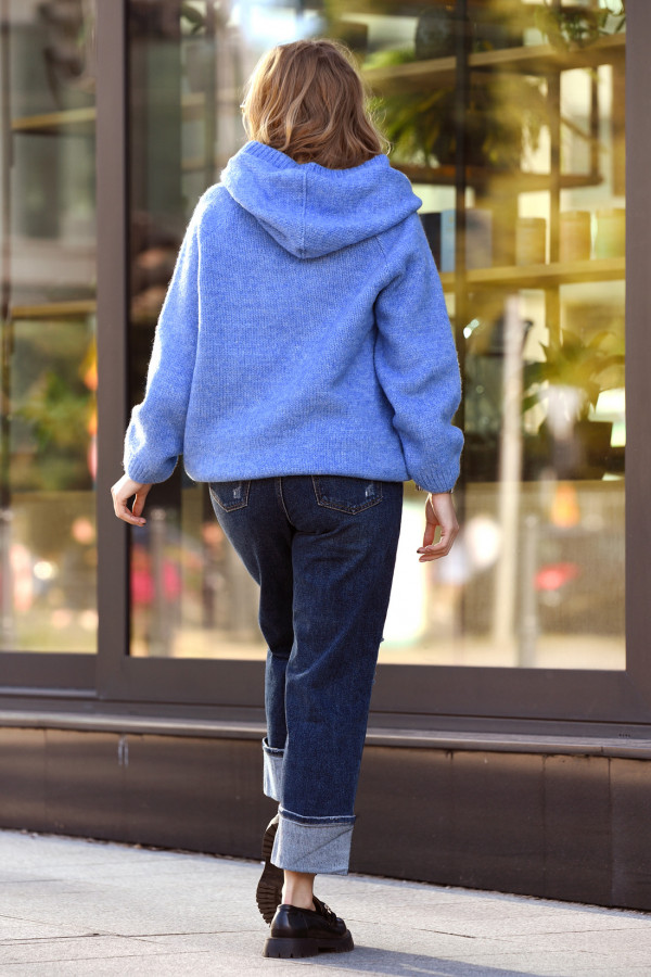 Sweter oversize ze sznurowaniem Vera Niebieski 2