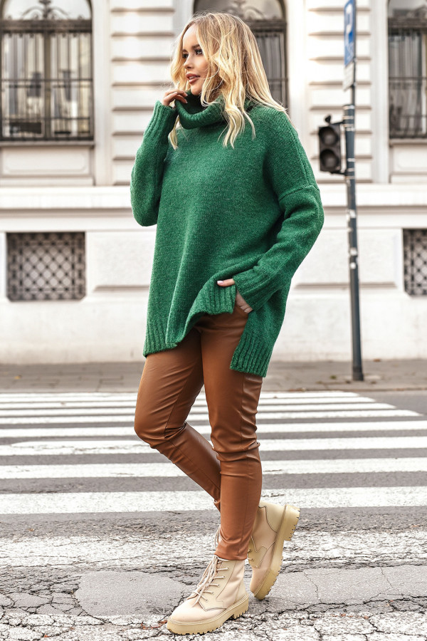 Sweter oversize golfem Anna Zielony 1