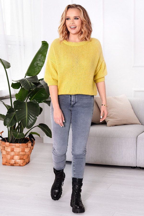 Krótki sweter Gabi Cytryna