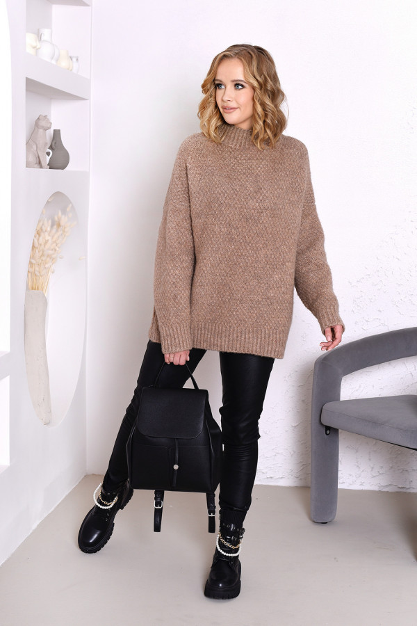 Sweter z półgolfem Ryżyk Latte 1