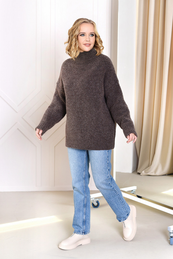 Sweter z półgolfem Ryżyk Ciemne Kakao 2
