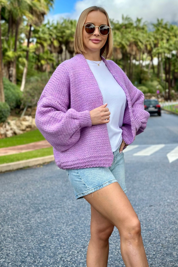 Krótki kardigan oversize Valentina Lila