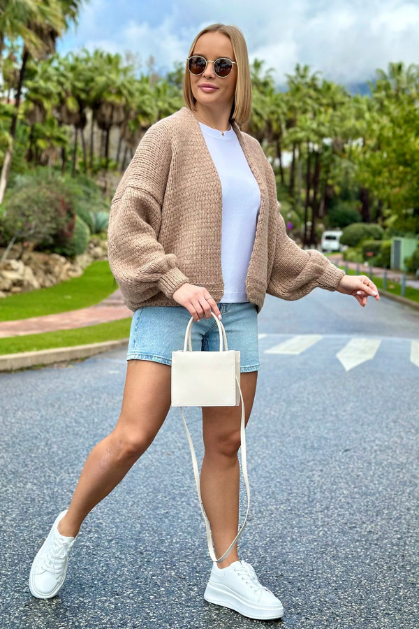 Krótki kardigan oversize Valentina Latte