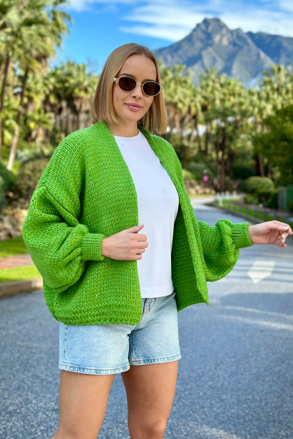 Krótki kardigan oversize Valentina Trawa