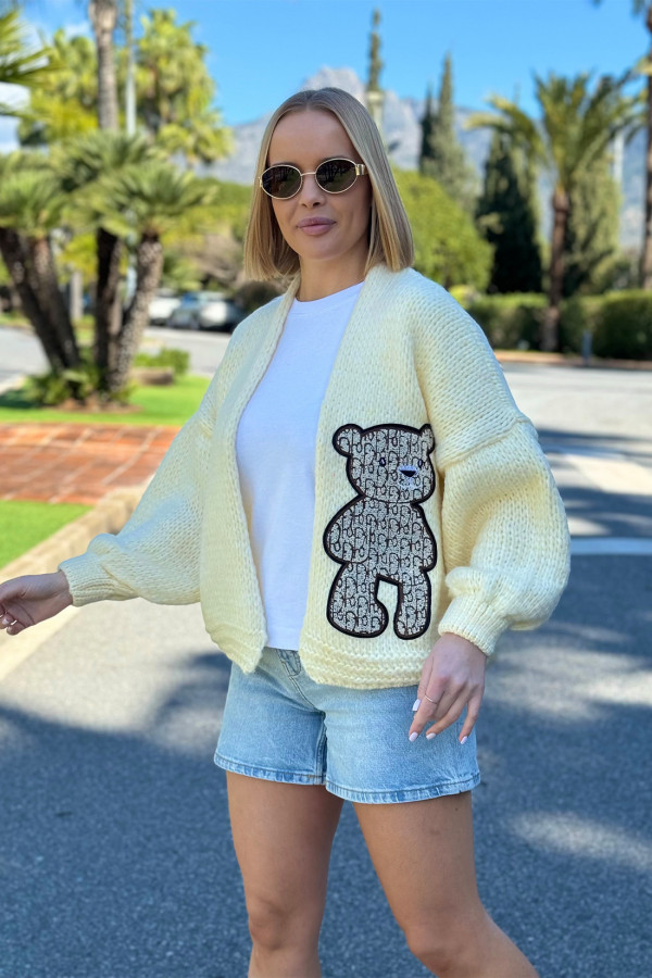 Krótki kardigan oversize Teddy Wanilia