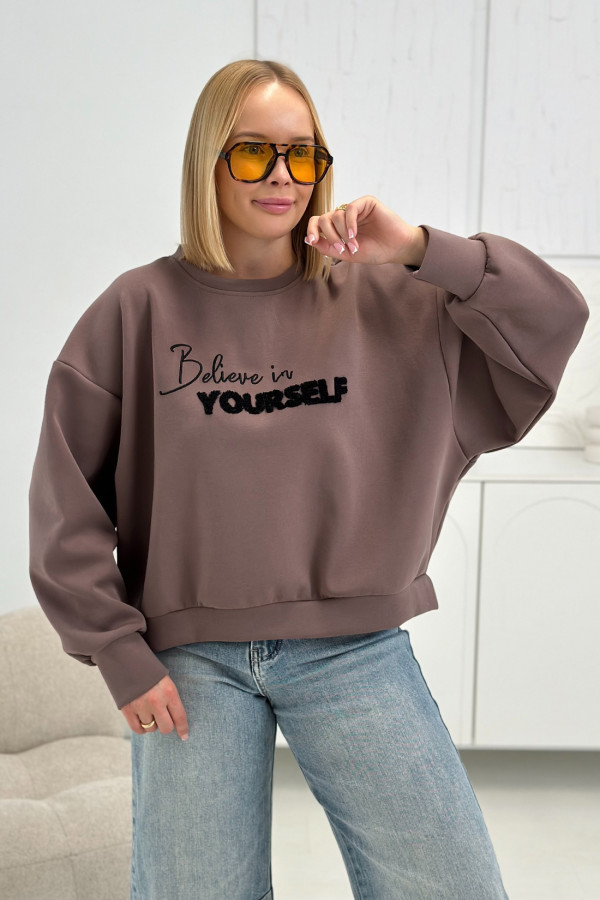 Bluza oversize Believe Mokka 2