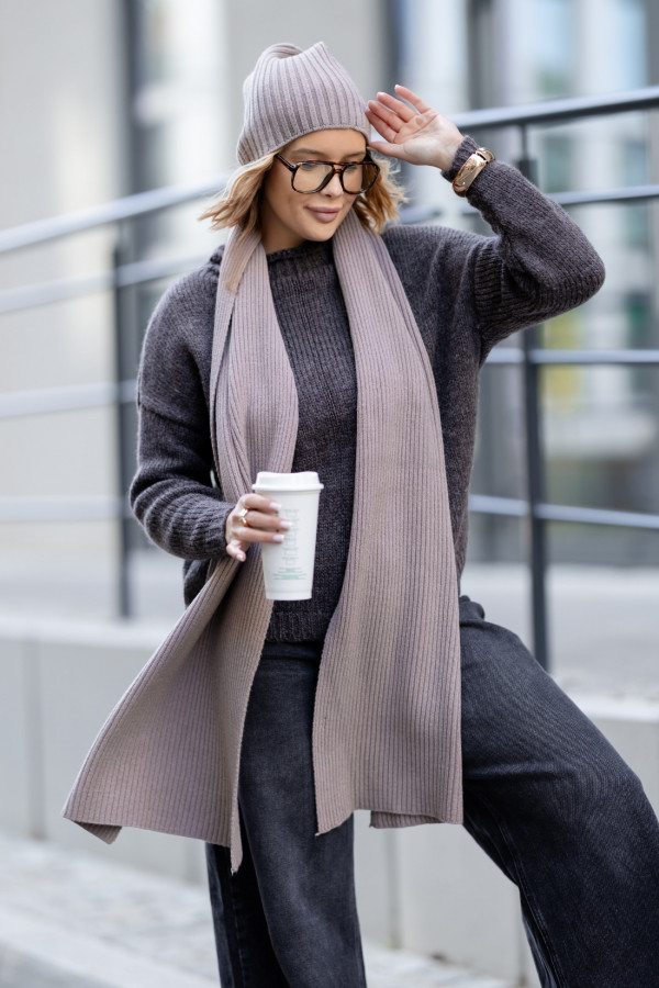 Komplet Elsa Czapka + Szal Cappuccino