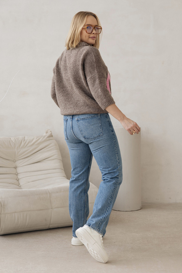 Sweter z napisem Noelle Kakao-baby róz 2