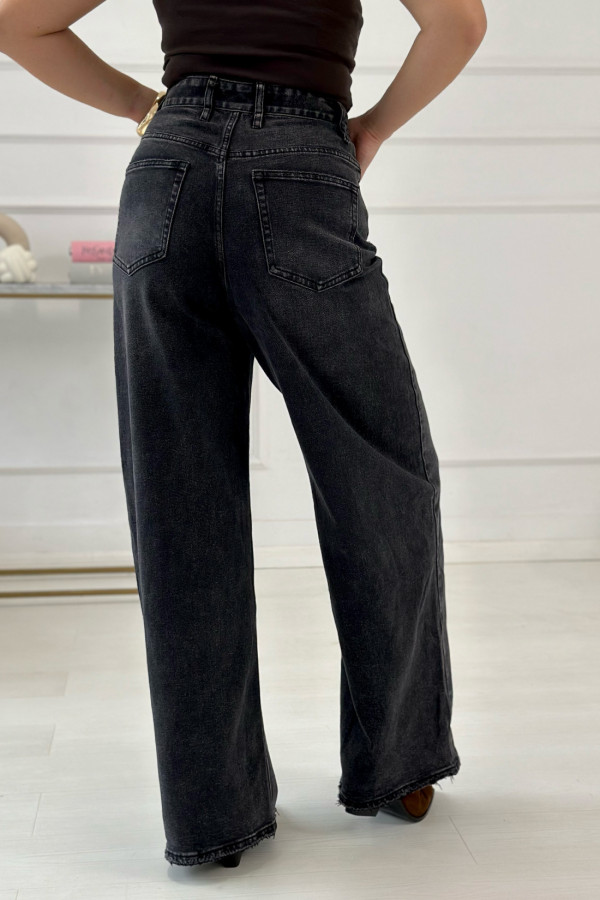 Spodnie jeansowe wide leg Sabrina Czarne 1