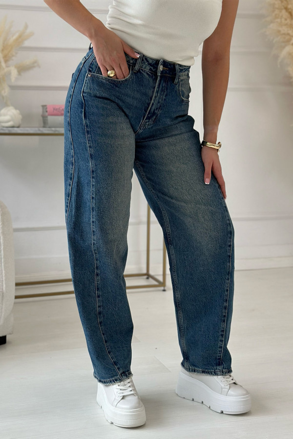 Spodnie jeansowe baggy Amara Ciemnoniebieskie 1