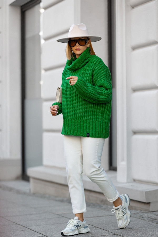 Sweter oversize z golfem Rosso Zielony 1