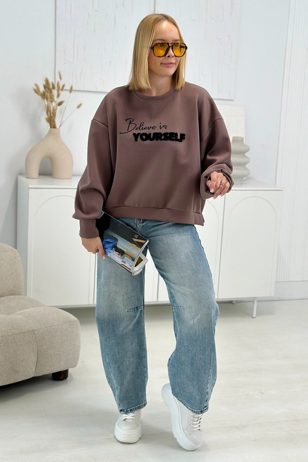Bluza oversize Believe Mokka 3