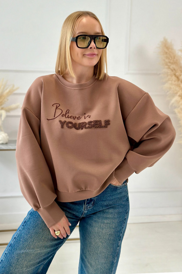 Bluza oversize Believe Karmel