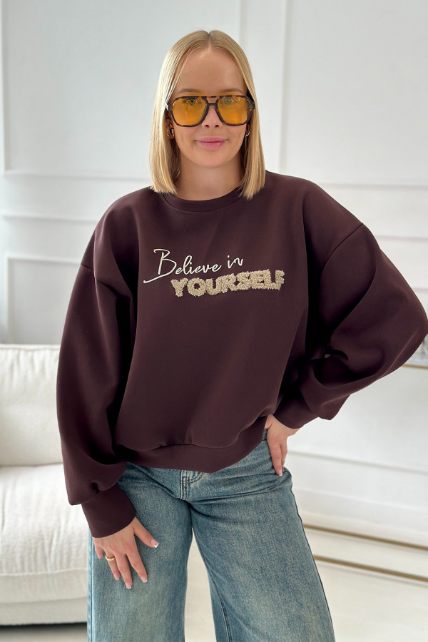 Bluza oversize Believe Czekolada 2