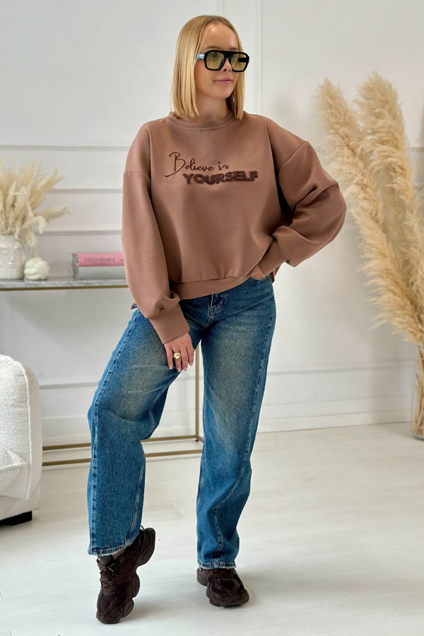 Bluza oversize Believe Karmel 1
