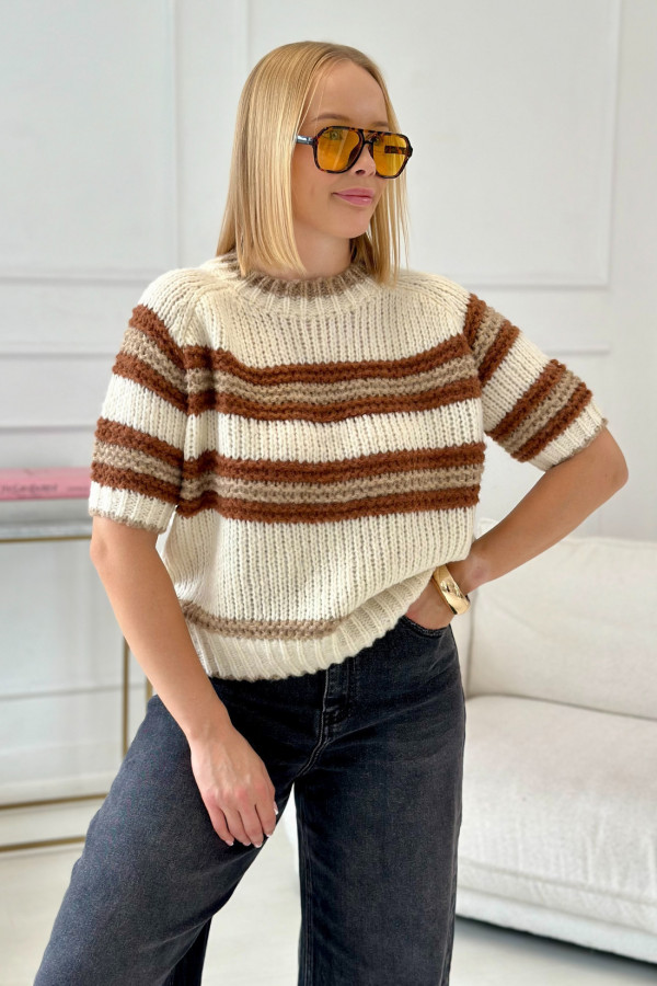 Sweter oversize w paski Dalia Karmel 2