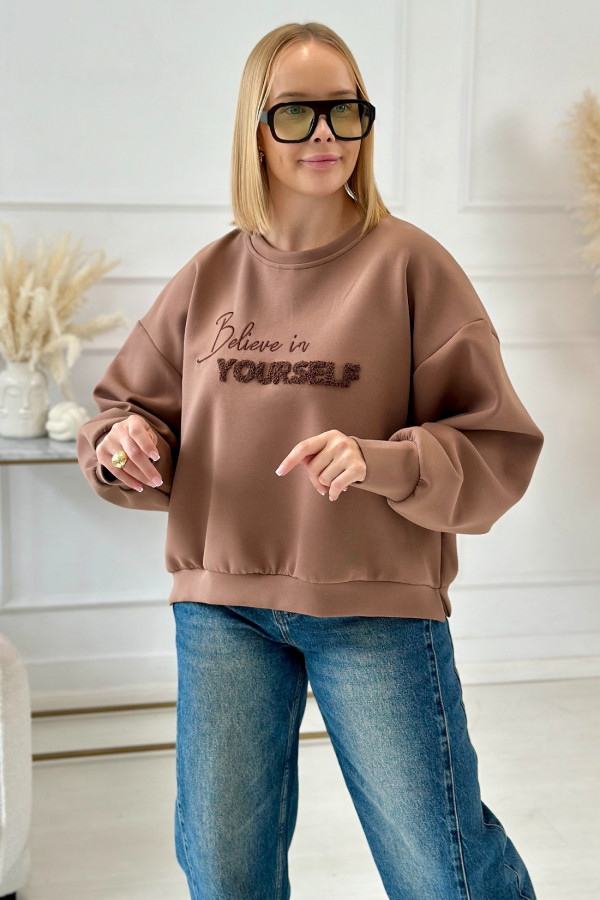 Bluza oversize Believe Karmel 3