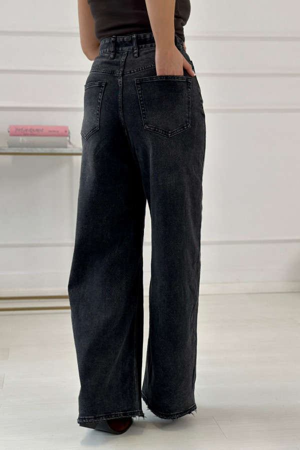 Spodnie jeansowe wide leg Sabrina Czarne 3