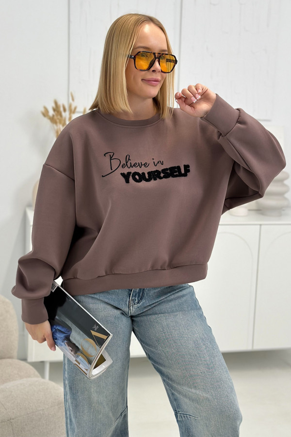 Bluza oversize Believe Mokka 5