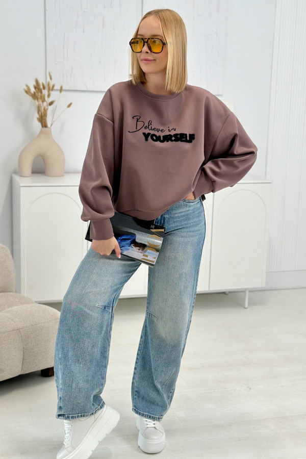 Bluza oversize Believe Mokka 4