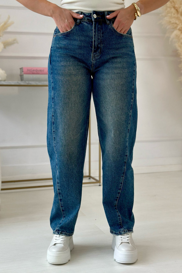 Spodnie jeansowe baggy Amara Ciemnoniebieskie