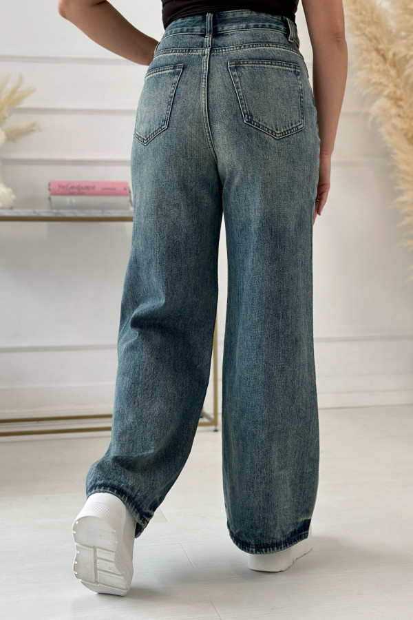 Spodnie jeansowe wide leg Nadine Niebieskie 2