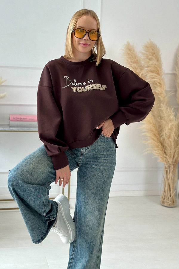 Bluza oversize Believe Czekolada 4