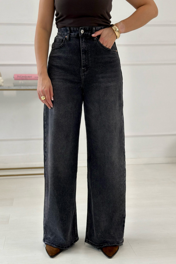 Spodnie jeansowe wide leg Sabrina Czarne 4