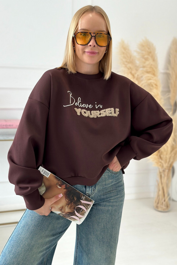 Bluza oversize Believe Czekolada