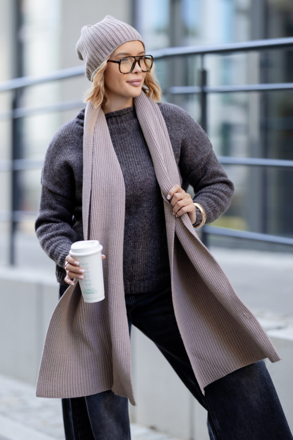 Komplet Elsa Czapka + Szal Cappuccino 2