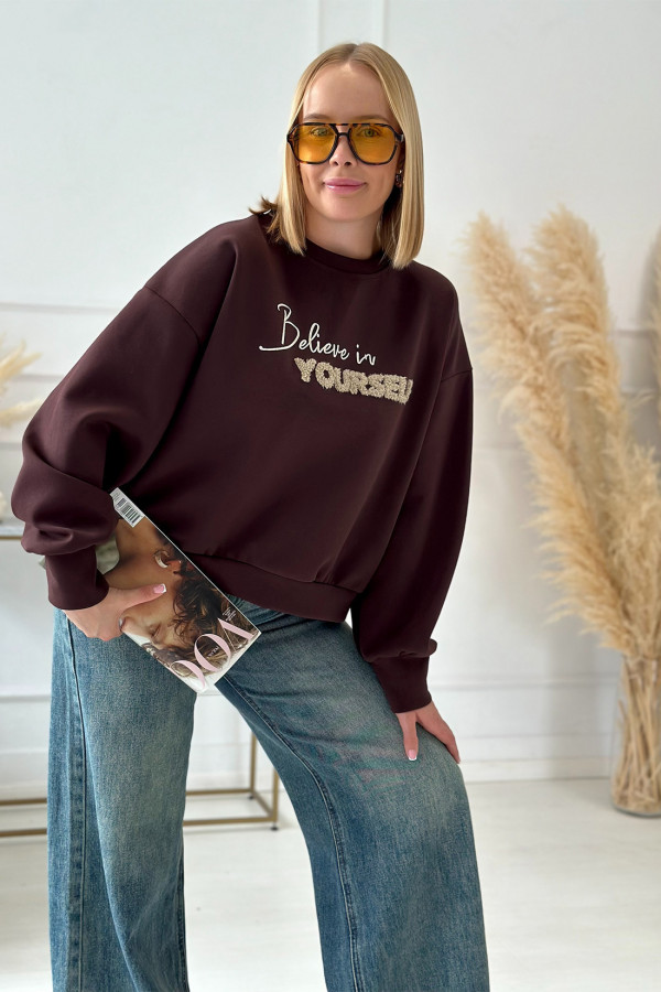 Bluza oversize Believe Czekolada 3