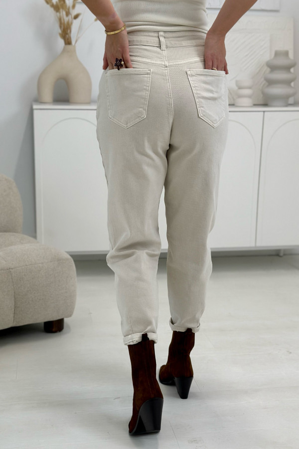 Spodnie jeansowe mom fit Alisha Beż 3