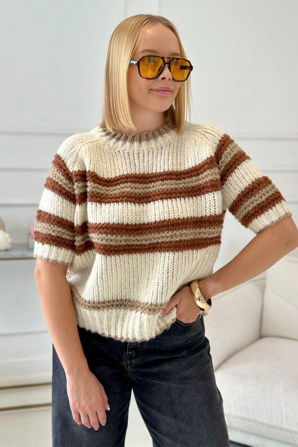 Sweter oversize w paski Dalia Karmel 6