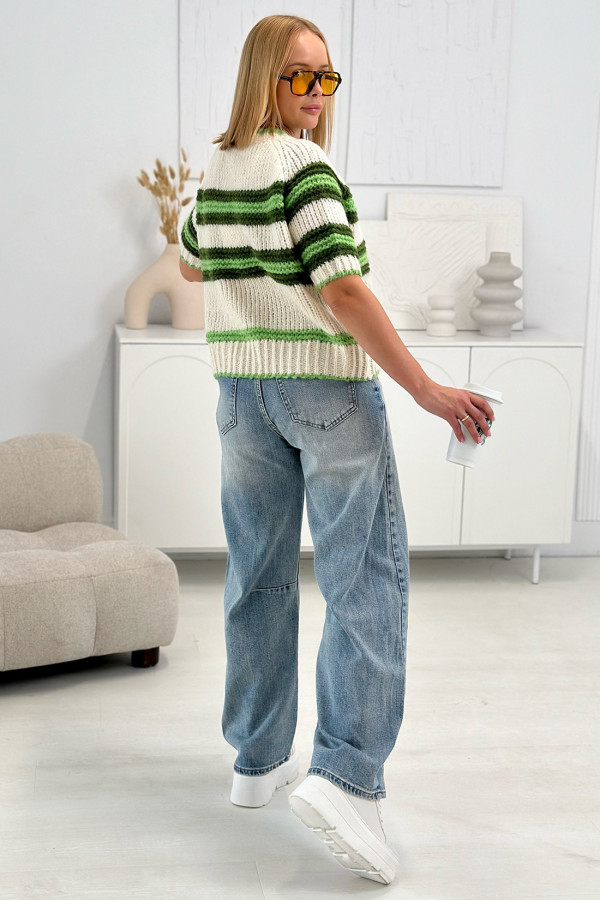 Sweter oversize w paski Dalia Zielony 4